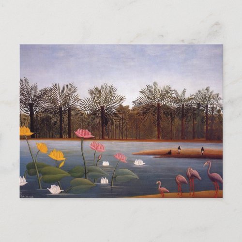 The Flamingos Landscape Henri Rousseau Postcard