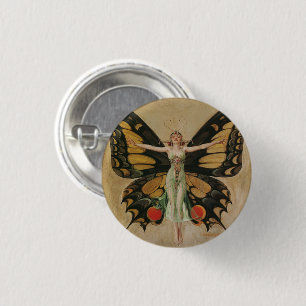 The Flapper - Butterfly Girl Button