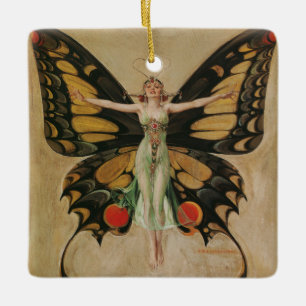 The Flapper - Butterfly Girl Ceramic Ornament