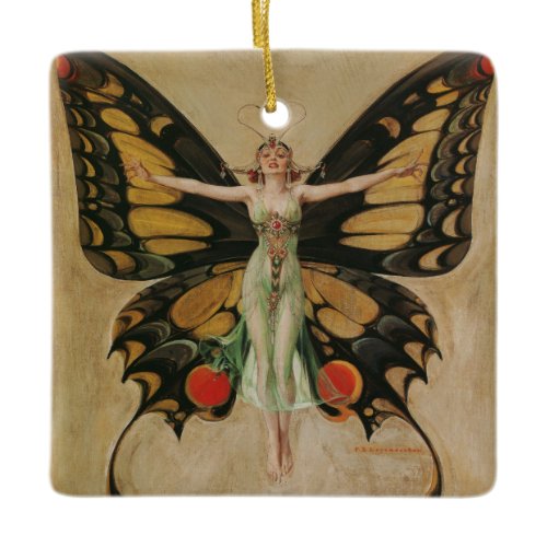 The Flapper - Butterfly Girl  Ceramic Ornament