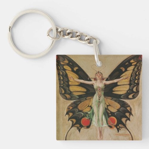 The Flapper _ Butterfly Girl   Keychain