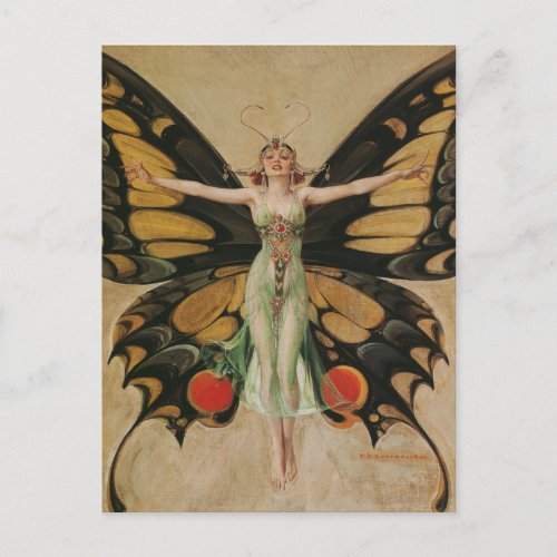 The Flapper _ Butterfly Girl  Postcard