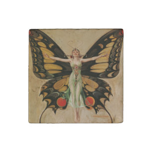The Flapper - Butterfly Girl Stone Magnet