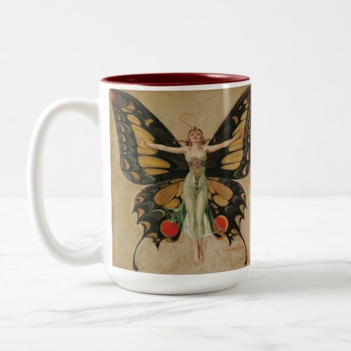 The Flapper _ Butterfly Girl  Two_Tone Coffee Mug