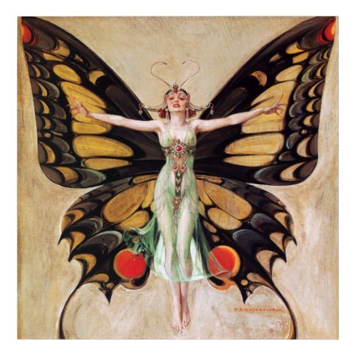 The Flapper Girls Metamorphosis Butterfly 1922 Acrylic Print