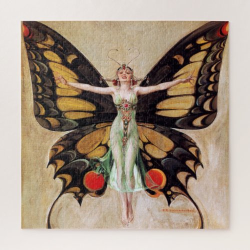The Flapper Girls Metamorphosis Butterfly 1922 Jigsaw Puzzle