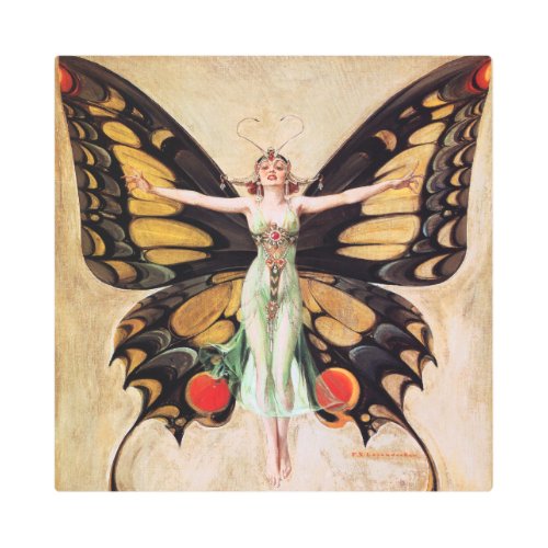 The Flapper Girls Metamorphosis Butterfly 1922 Metal Print