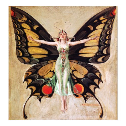 The Flapper Girls Metamorphosis Butterfly 1922 Photo Print