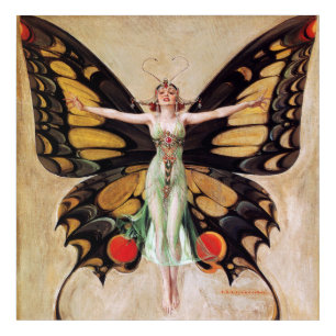 The Flapper Girl's Metamorphosis to Butterfly 1922 Acrylic Print