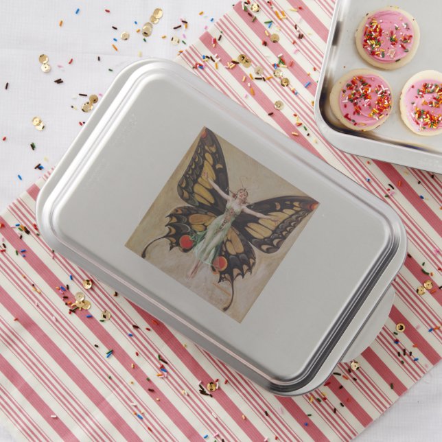 The Flapper Girl's Metamorphosis to Butterfly 1922 Cake Pan (In Situ)