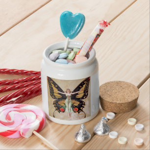 The Flapper Girl's Metamorphosis to Butterfly 1922 Candy Jar