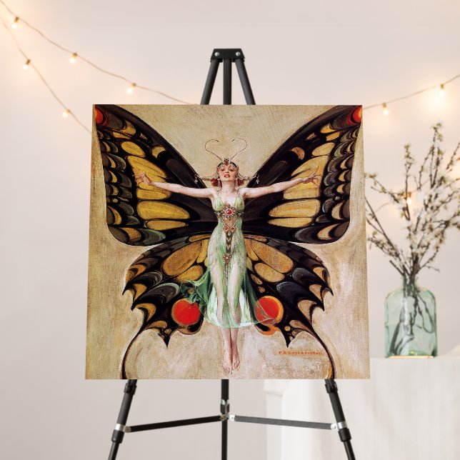 The Flapper Girl's Metamorphosis to Butterfly 1922 Foam Board (In Situ (Stand))