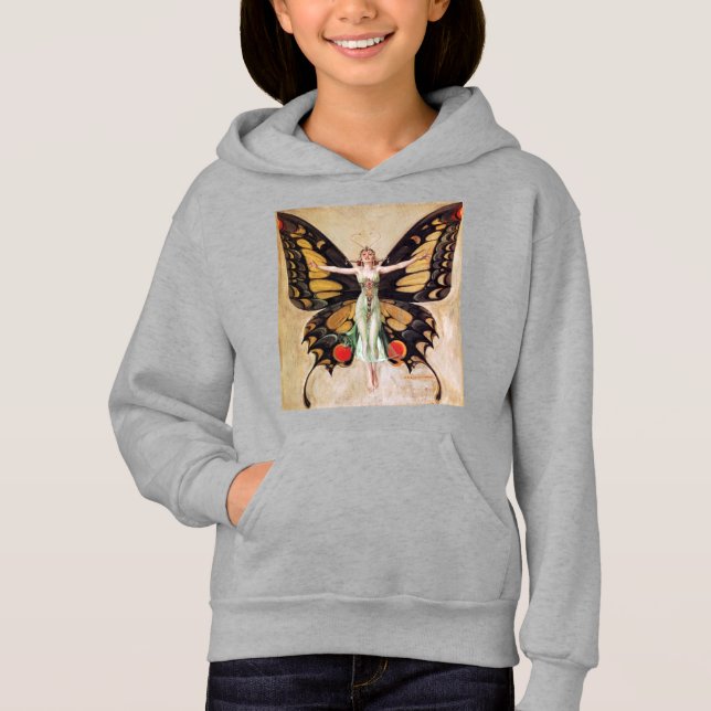 The Flapper Girl's Metamorphosis to Butterfly 1922 Hoodie (Front)