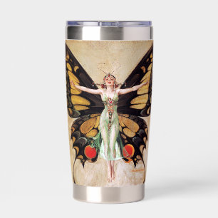 The Flapper Girl's Metamorphosis to Butterfly 1922 Insulated Tumbler