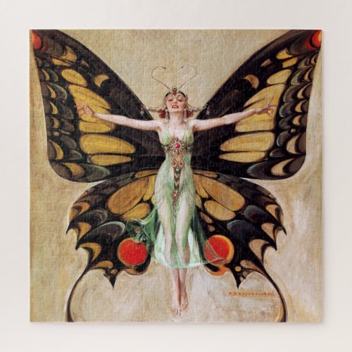 The Flapper Girls Metamorphosis to Butterfly 1922 Jigsaw Puzzle
