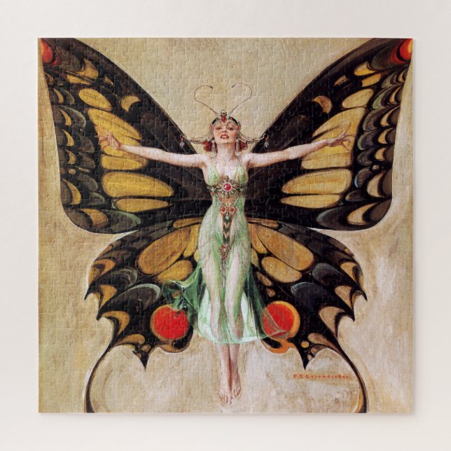 The Flapper Girl's Metamorphosis to Butterfly 1922 Jigsaw Puzzle (Vertical)