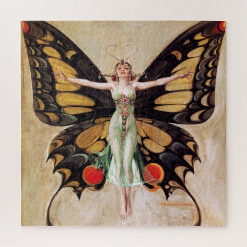 The Flapper Girls Metamorphosis to Butterfly 1922 Jigsaw Puzzle