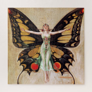 The Flapper Girl's Metamorphosis to Butterfly 1922 Jigsaw Puzzle