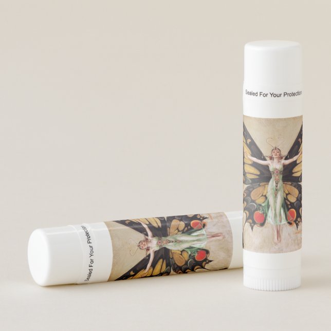 The Flapper Girl's Metamorphosis to Butterfly 1922 Lip Balm (Front)