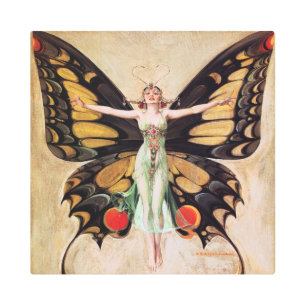 The Flapper Girl's Metamorphosis to Butterfly 1922 Metal Print
