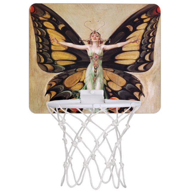 The Flapper Girl's Metamorphosis to Butterfly 1922 Mini Basketball Hoop (Front)