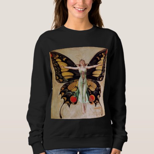 The Flapper Girls Metamorphosis to Butterfly 1922 Sweatshirt