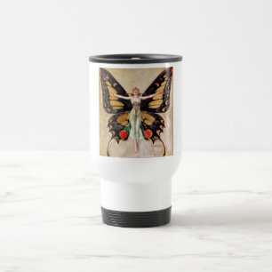 The Flapper Girl's Metamorphosis to Butterfly 1922 Travel Mug