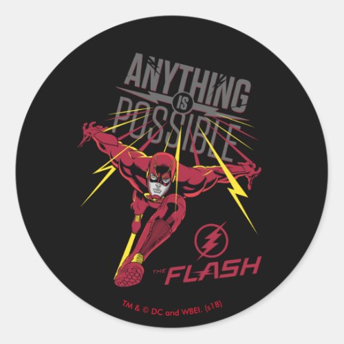The Flash  Anything Is Possible Classic Round Sticker