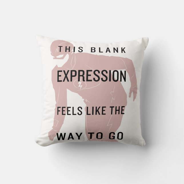 The Flash | "Blank Expression" Quote Silhouette Throw Pillow (Front)