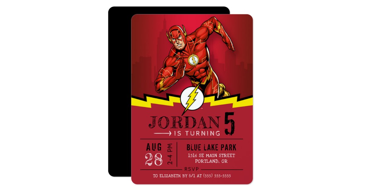 The Flash | Happy Birthday Invitation | Zazzle.com