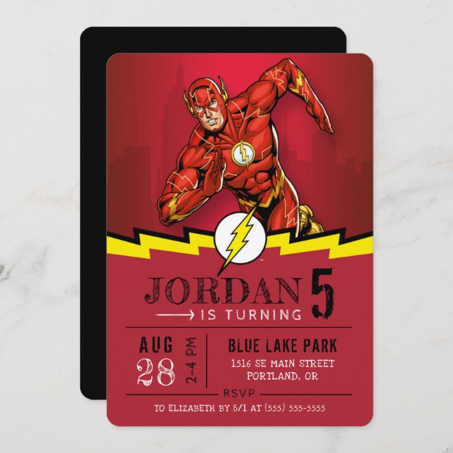 The Flash | Happy Birthday Invitation (Front/Back)