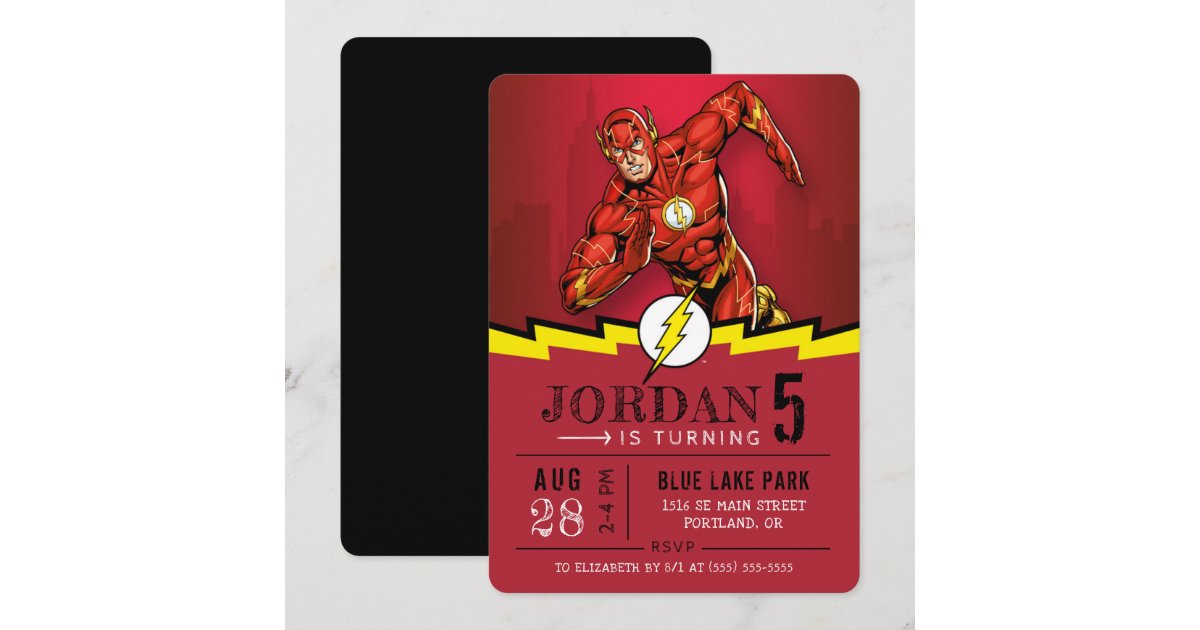 The Flash | Happy Birthday Invitation | Zazzle
