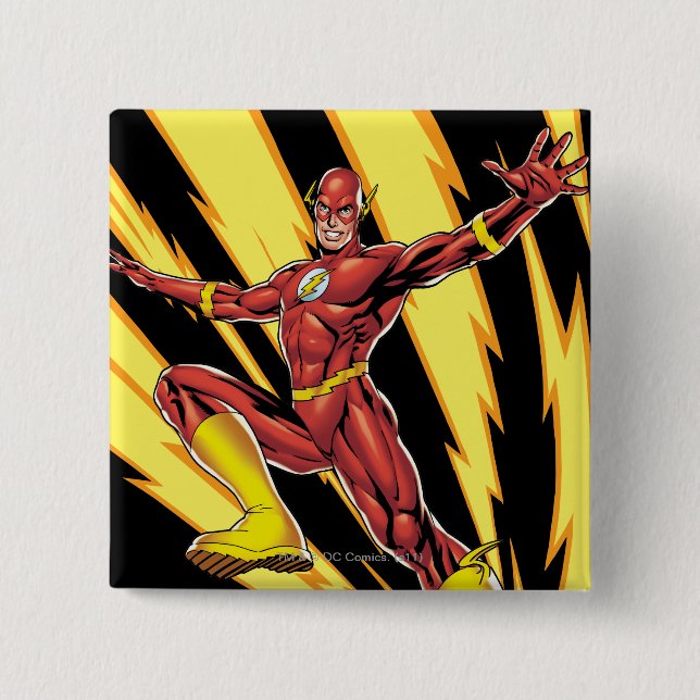 The Flash Lightning Bolts Pinback Button (Front)