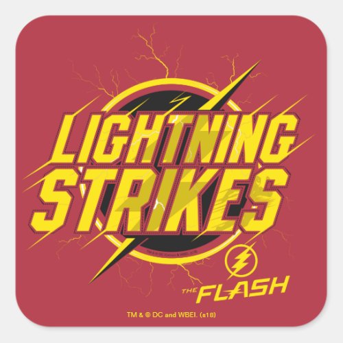 The Flash  Lightning Strikes Graphic Square Sticker