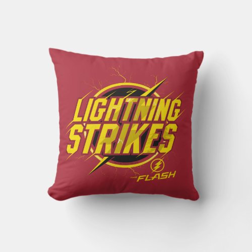 The Flash  Lightning Strikes Graphic Throw Pillow
