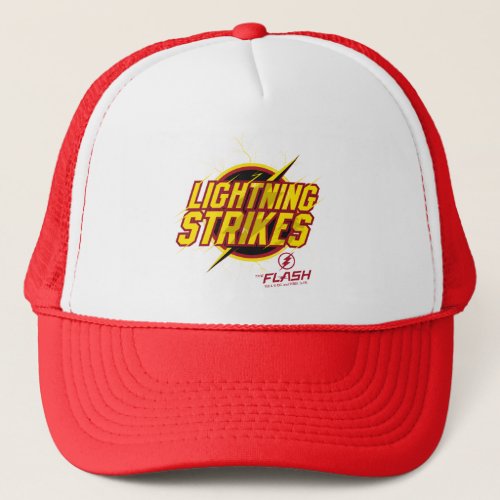 The Flash  Lightning Strikes Graphic Trucker Hat