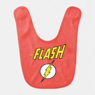 The Flash Name & Lightning Bolt Logo Baby Bib