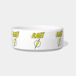 The Flash Name & Lightning Bolt Logo Bowl<br><div class="desc">Check out this iconic logo for The Flash,  featuring his name in telescopic speed style over the bright yellow lightning bolt in circle icon!</div>
