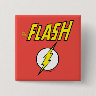 The Flash Name & Lightning Bolt Logo Button