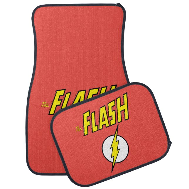 The Flash Name & Lightning Bolt Logo Car Floor Mat (Set)