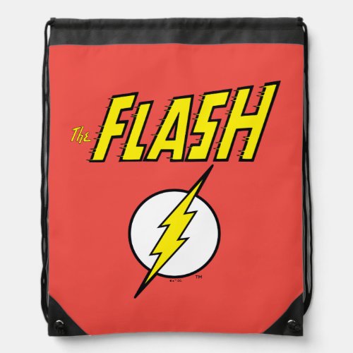 The Flash Name & Lightning Bolt Logo Drawstring Bag