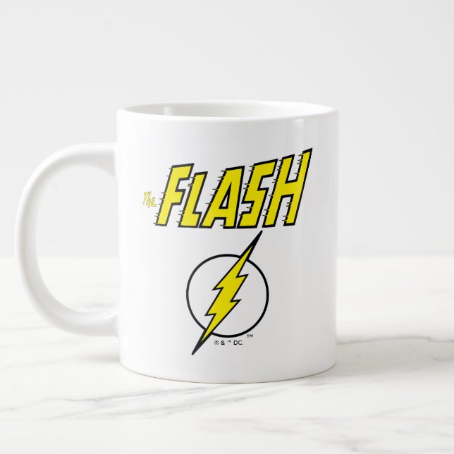 The Flash Name & Lightning Bolt Logo Giant Coffee Mug (Left)