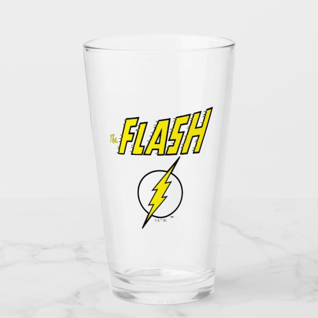 The Flash Name & Lightning Bolt Logo Glass (Front)