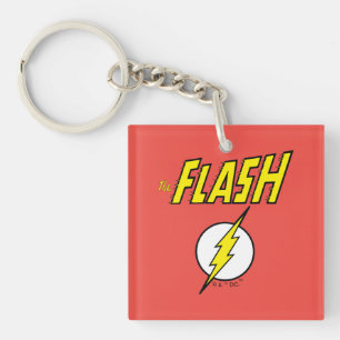 The Flash Name & Lightning Bolt Logo Keychain