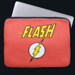 The Flash Name & Lightning Bolt Logo Laptop Sleeve<br><div class="desc">Check out this iconic logo for The Flash,  featuring his name in telescopic speed style over the bright yellow lightning bolt in circle icon!</div>