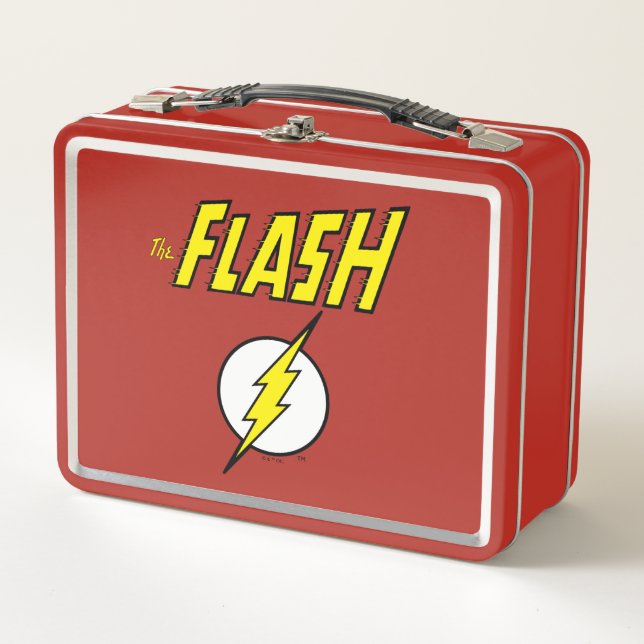 The Flash Name & Lightning Bolt Logo Metal Lunch Box (Front)