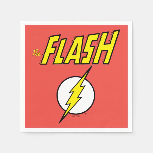 The Flash Name & Lightning Bolt Logo Napkins (Front)