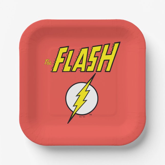 The Flash Name & Lightning Bolt Logo Paper Plates (Front)
