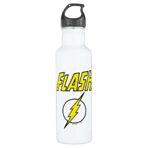 The Flash Name & Lightning Bolt Logo Stainless Steel Water Bottle