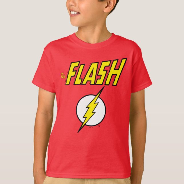 The Flash Name & Lightning Bolt Logo T-Shirt (Front)
